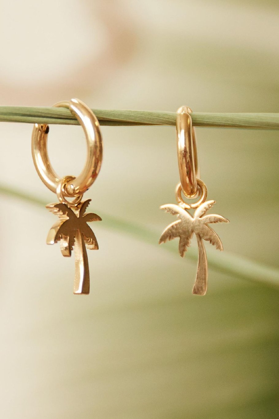 Earrings Summer Palm Gold Color Stainless Steel Picture4